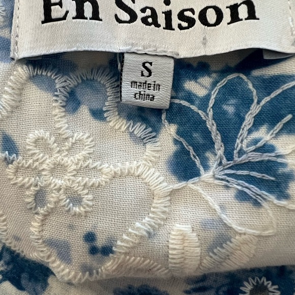 En Saison Blue and White Floral Mini Dress S - Picture 2 of 9